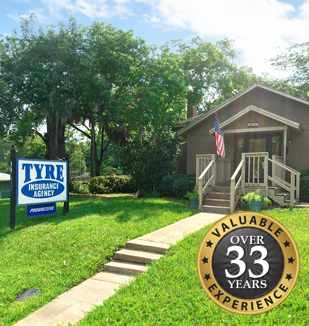 Insurance agency building and sign